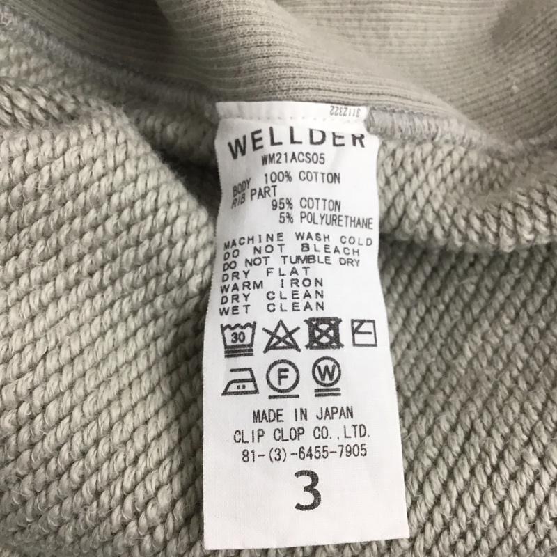 ウェルダー WELLDER トレーナー 長袖 wm21acs05 CutOffCollarSweat 長袖スウェット プルオーバー 3 無地 灰 / グレー /  メンズ USED 古着 中古 10137127