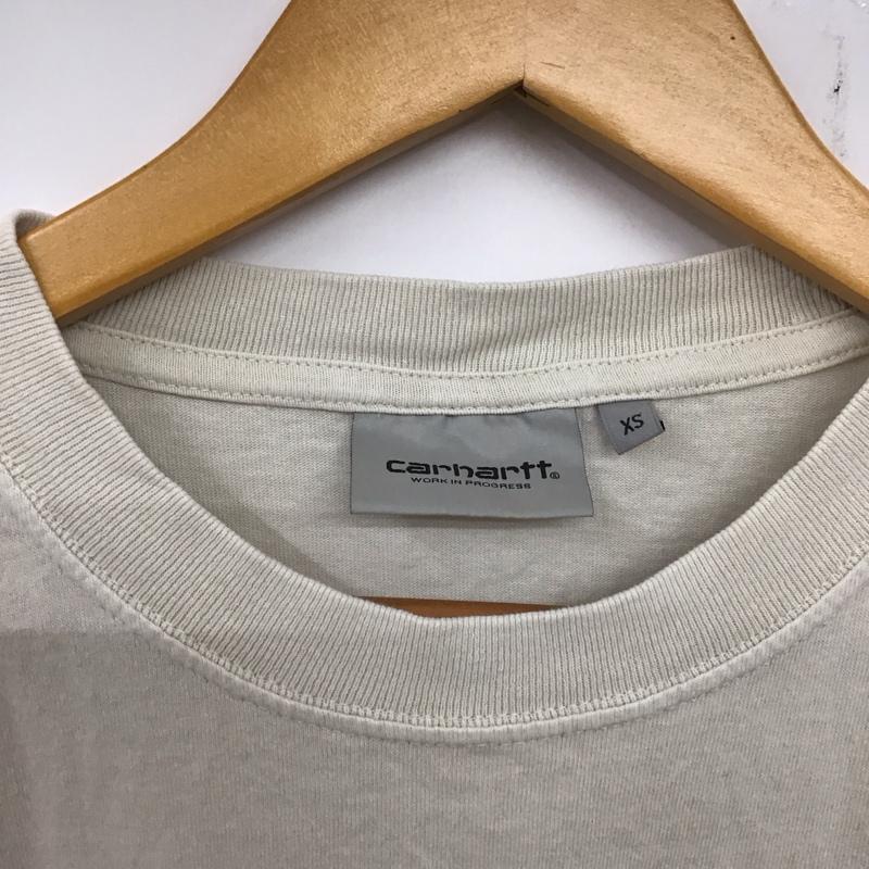 カーハート Carhartt Tシャツ 半袖 半袖カットソー プリントTシャツ クルーネックカットソー XS ロゴ、文字 白 / ホワイト /  メンズ USED 古着 中古 10137129
