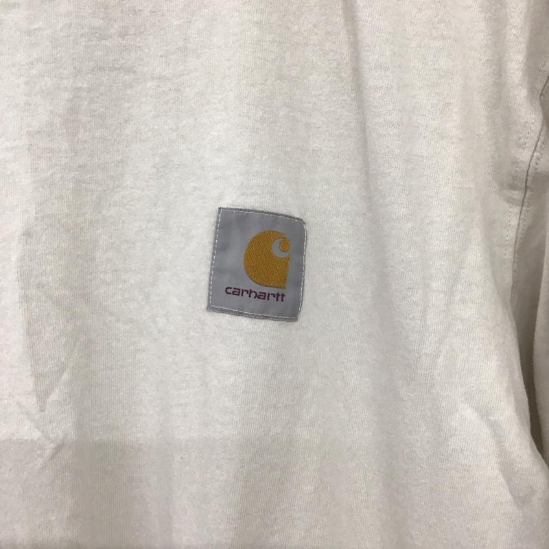 カーハート Carhartt Tシャツ 半袖 半袖カットソー プリントTシャツ クルーネックカットソー XS ロゴ、文字 白 / ホワイト /  メンズ USED 古着 中古 10137129