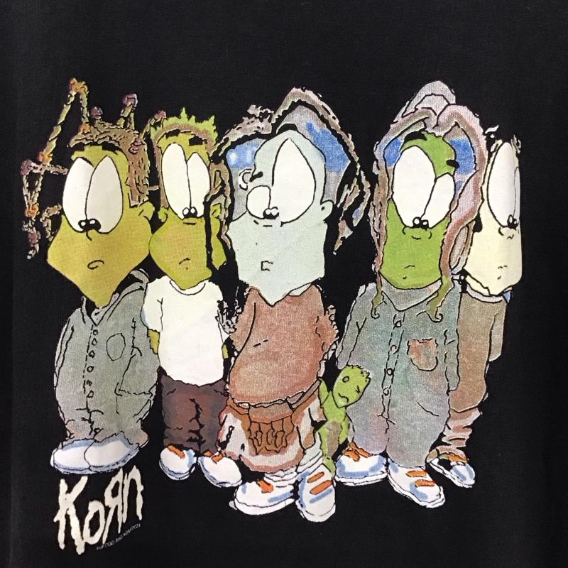 古着 USED Tシャツ 半袖 半袖カットソー プリントTシャツ コピーライト 2001年 バンドT korn プリント 黒 / ブラック /  メンズ USED 古着 中古 10137156