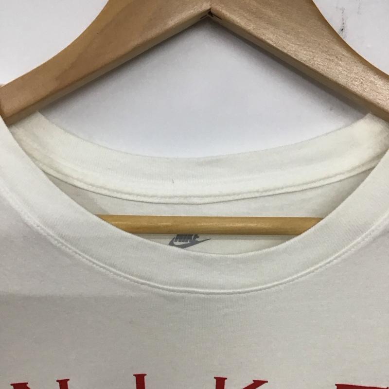 ナイキ NIKE Tシャツ 半袖 半袖カットソー プリントTシャツ クルーネックカットソー XL ロゴ、文字 白 / ホワイト /  メンズ USED 古着 中古 10137235