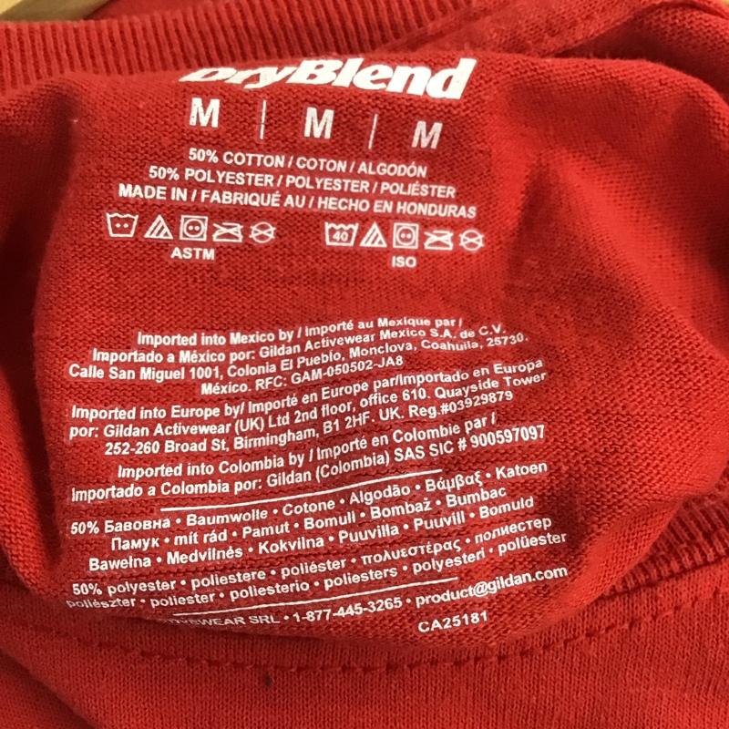 ギルダン GILDAN Tシャツ 半袖 半袖カットソー プリントTシャツ クルーネックカットソー M ロゴ、文字 赤 / レッド /  メンズ USED 古着 中古 10137359