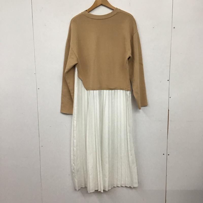 ザラ ZARA ワンピース ロングスカート プリーツスカート S 無地 ベージュ / ベージュ / X 白 / ホワイト /  レディース USED 古着 中古 10137448