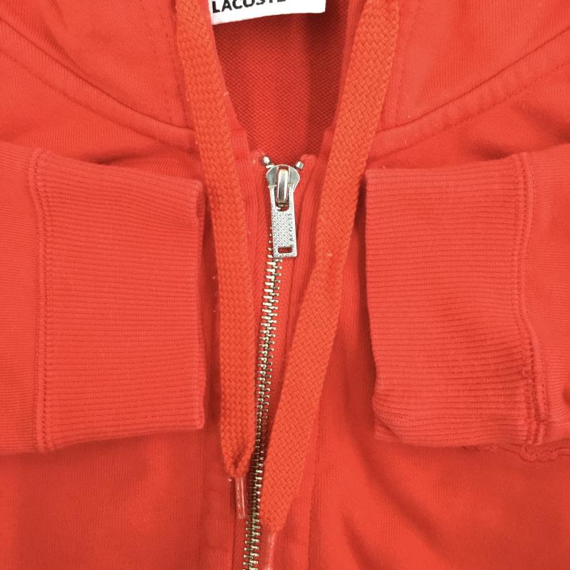 ラコステ LACOSTE パーカー 長袖 ZIPパーカー 40 ロゴ、文字 赤 / レッド /  レディース USED 古着 中古 10137465