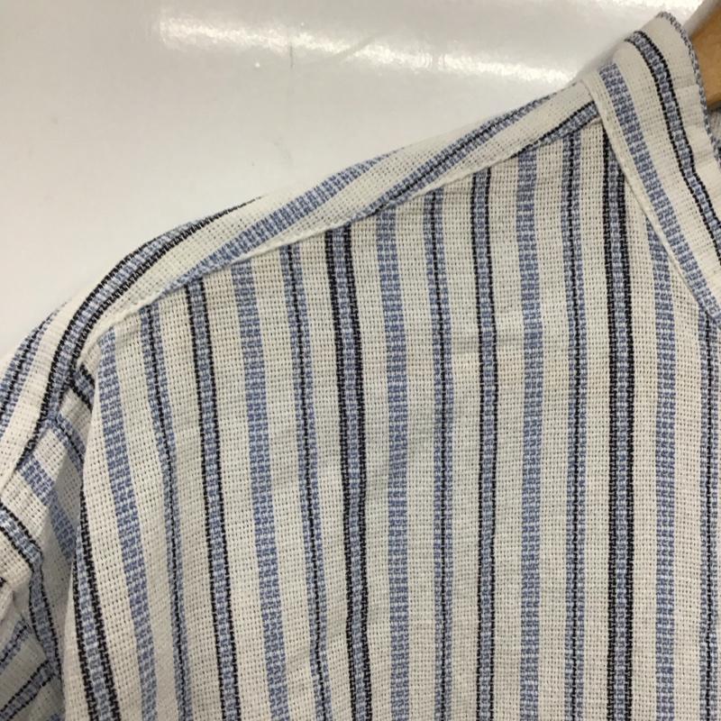 コーストワイド COASTWIDE シャツ、ブラウス 半袖 半袖シャツ ノーカラーシャツ 前ボタン L ストライプ マルチカラー / マルチカラー /  メンズ USED 古着 中古 10137621