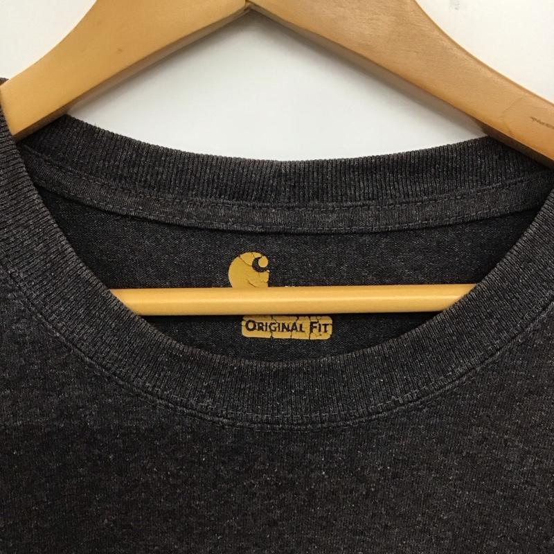 カーハート Carhartt Tシャツ 半袖 半袖カットソー プリントTシャツ クルーネックカットソー ロゴ、文字 灰 / グレー /  メンズ USED 古着 中古 10137665