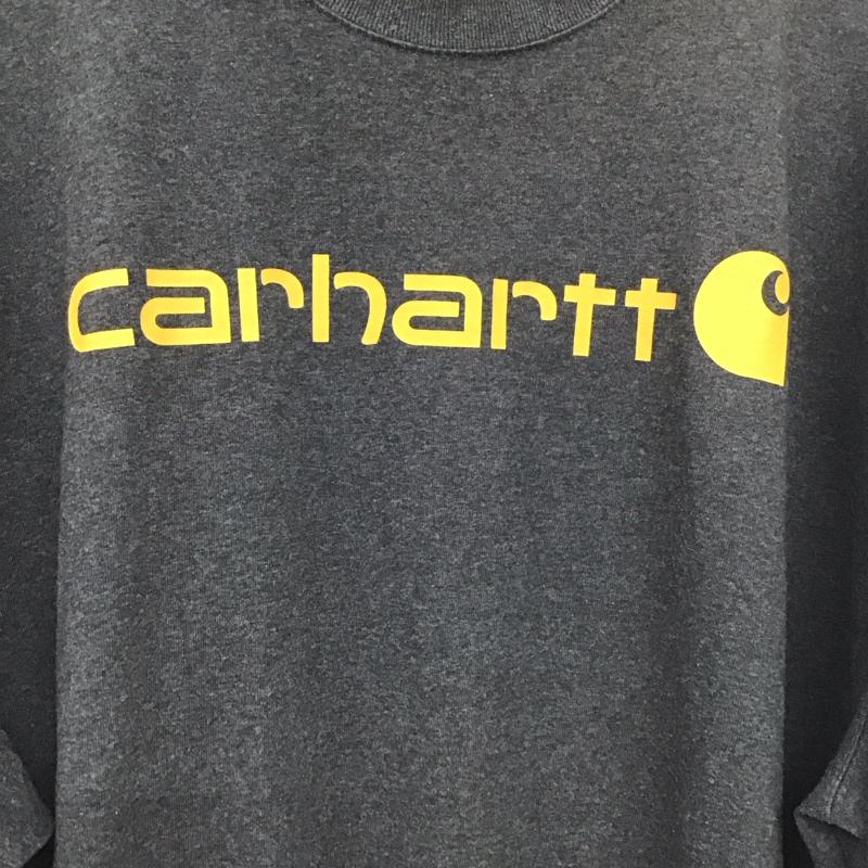 カーハート Carhartt Tシャツ 半袖 半袖カットソー プリントTシャツ クルーネックカットソー ロゴ、文字 灰 / グレー /  メンズ USED 古着 中古 10137665