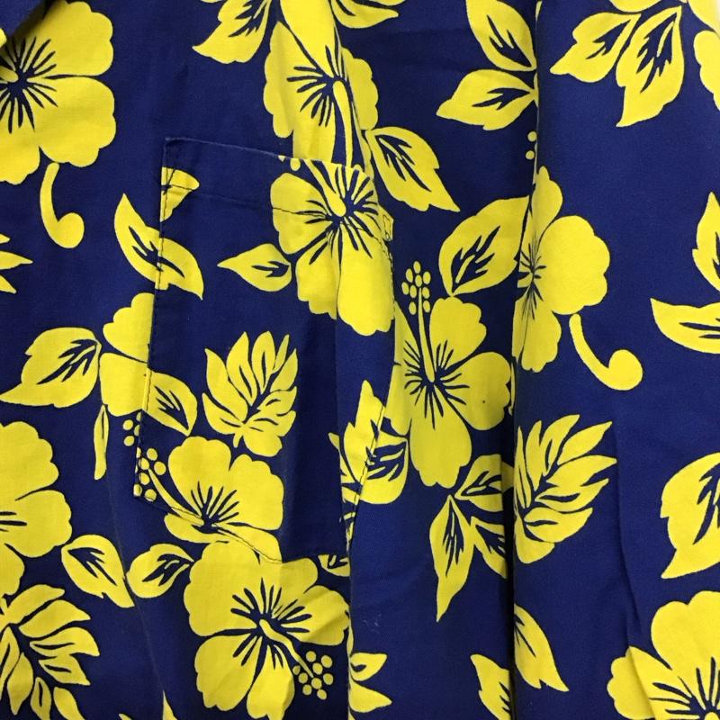 古着 USED シャツ、ブラウス 半袖 半袖シャツ プリントシャツ ポケットシャツ アロハシャツ XL プリント 青 / ブルー / X 黄 / イエロー /  メンズ USED 古着 中古 10137688
