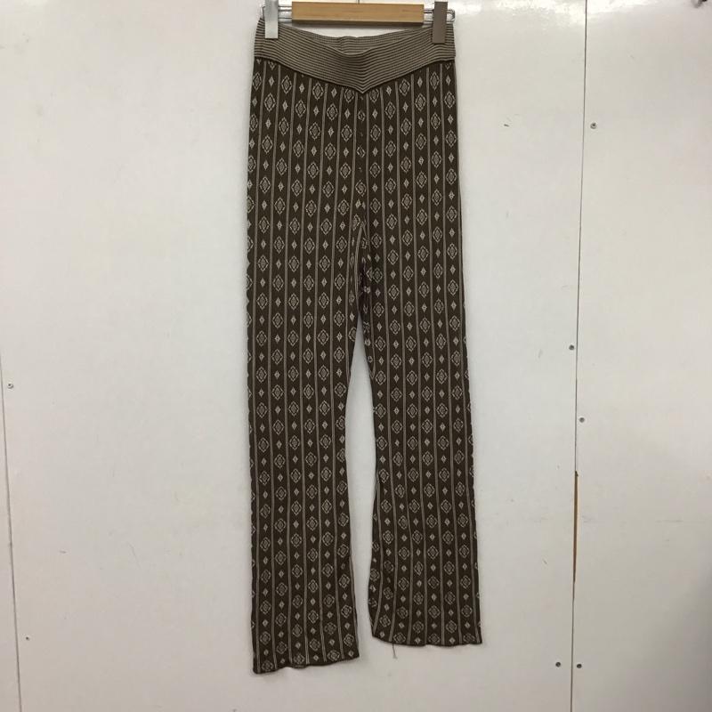 ムルーア MURUA ボトムス ボトムス ニットパンツ FREE 総柄 茶 / ブラウン /  レディース USED 古着 中古 10137748