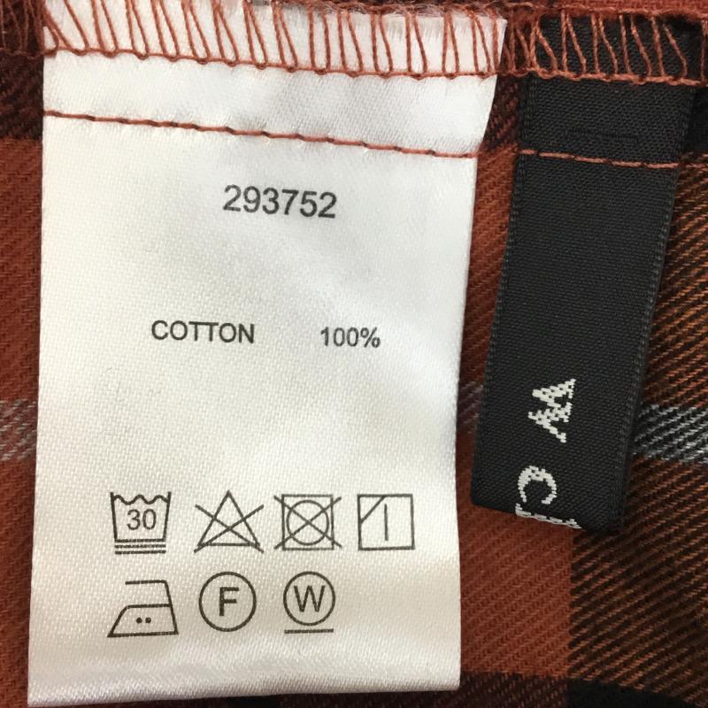 ダブルクローゼット w closet シャツ、ブラウス 長袖 FREE チェック 橙 / オレンジ / X 黒 / ブラック /  レディース USED 古着 中古 10137768