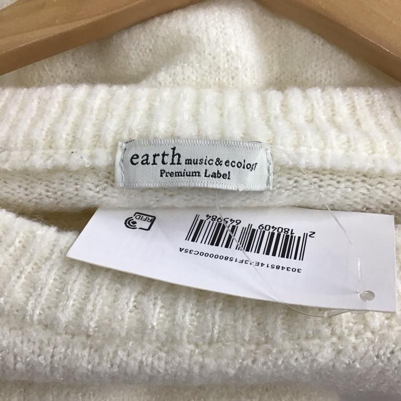 アースミュージックアンドエコロジー earth music&ecology ワンピース ミニスカート ニットワンピース FREE 無地 アイボリー / アイボリー /  レディース USED 古着 中古 10137808