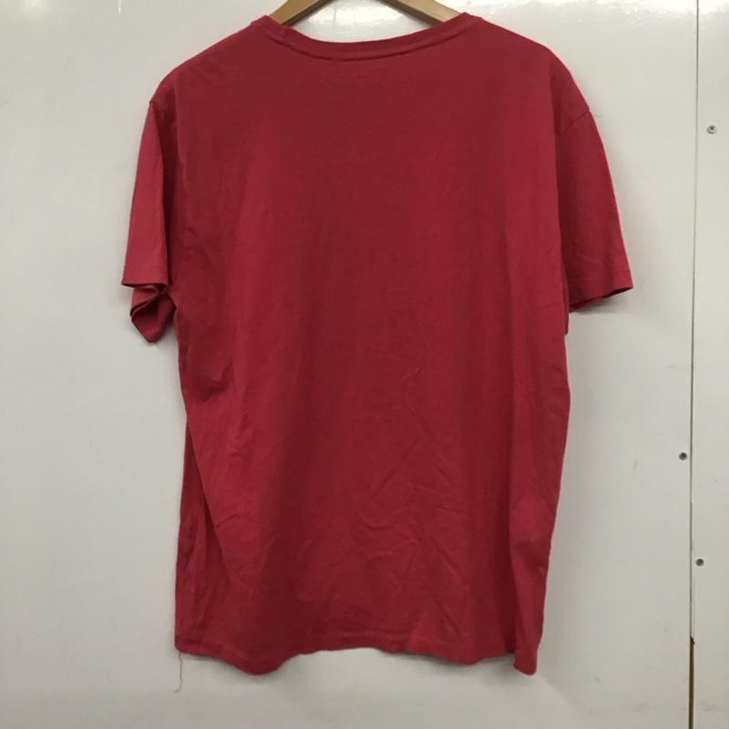 ポロラルフローレン POLO RALPH LAUREN Tシャツ 半袖 半袖カットソー 無地Tシャツ クルーネックカットソー M ロゴ、文字 桃 / ピンク /  メンズ USED 古着 中古 10137821