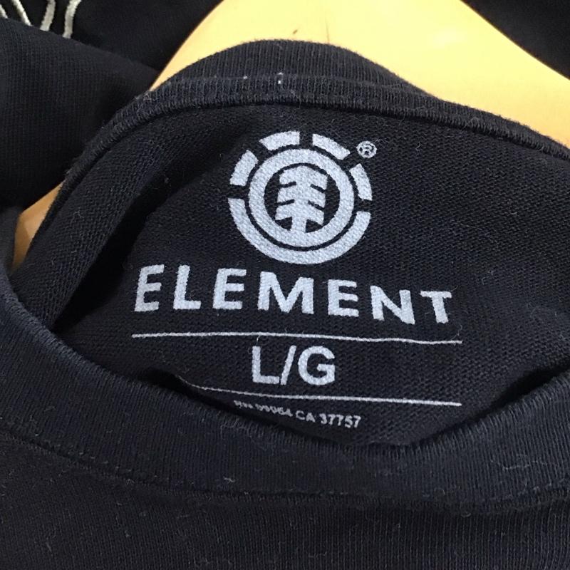 エレメント ELEMENT Tシャツ 半袖 半袖カットソー プリントTシャツ クルーネックカットソー L ロゴ、文字 黒 / ブラック /  メンズ USED 古着 中古 10137954
