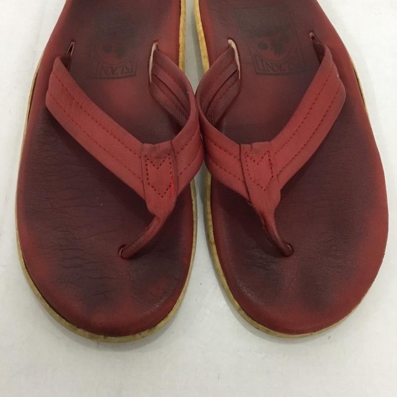 アイランドスリッパ ISLAND SLIPPER サンダル サンダル トングサンダル 無地 赤 / レッド /  メンズ USED 古着 中古 10138037