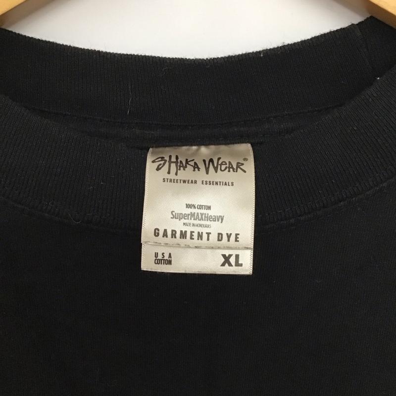 シャカウエア Shaka wear Tシャツ 半袖 半袖カットソー 無地Tシャツ クルーネックカットソー XL 無地 黒 / ブラック /  メンズ USED 古着 中古 10138104