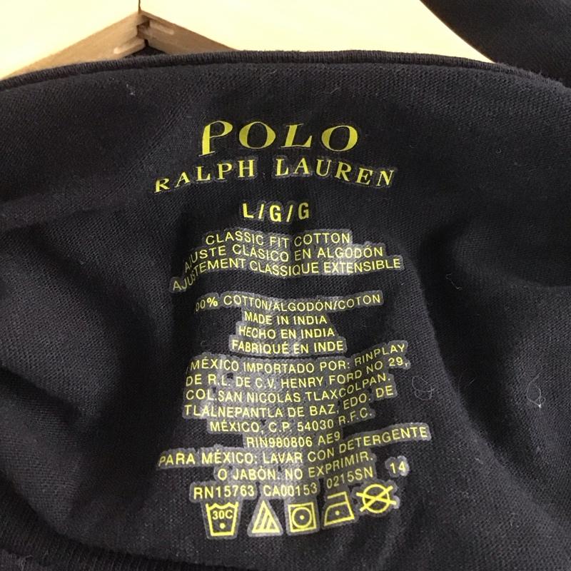 ポロラルフローレン POLO RALPH LAUREN Tシャツ 半袖 半袖カットソー 無地Tシャツ クルーネックカットソー L 無地 黒 / ブラック /  メンズ USED 古着 中古 10138115