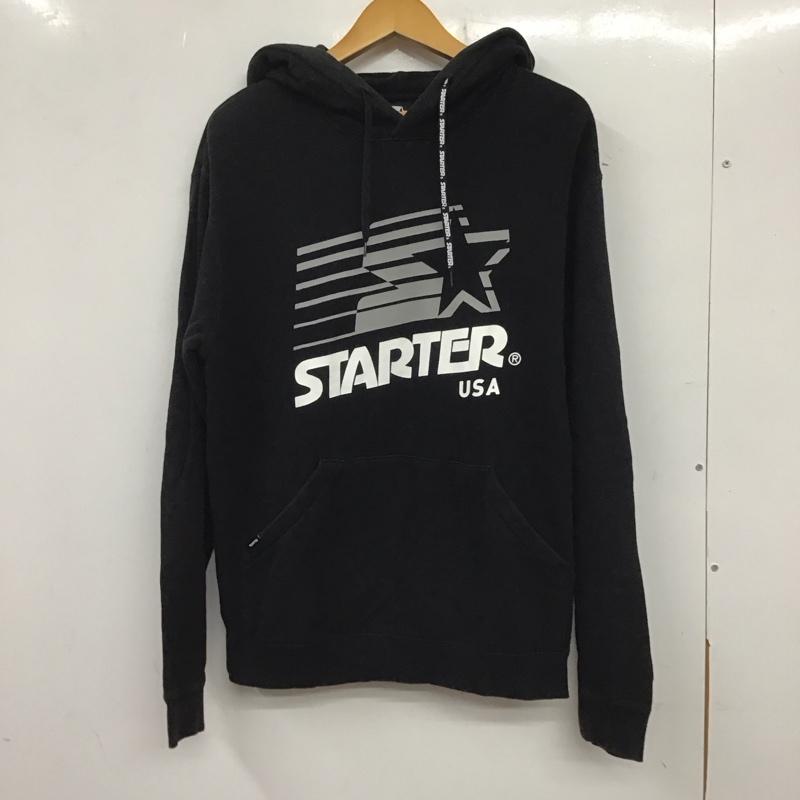 スターター STARTER パーカー 長袖 長袖パーカー プルオーバーパーカー スウェット L ロゴ、文字 黒 / ブラック /  メンズ USED 古着 中古 10138190