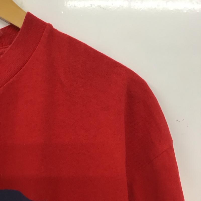 コンバース CONVERSE Tシャツ 半袖 半袖カットソー プリントTシャツ クルーネックカットソー L ロゴ、文字 赤 / レッド /  メンズ USED 古着 中古 10138221