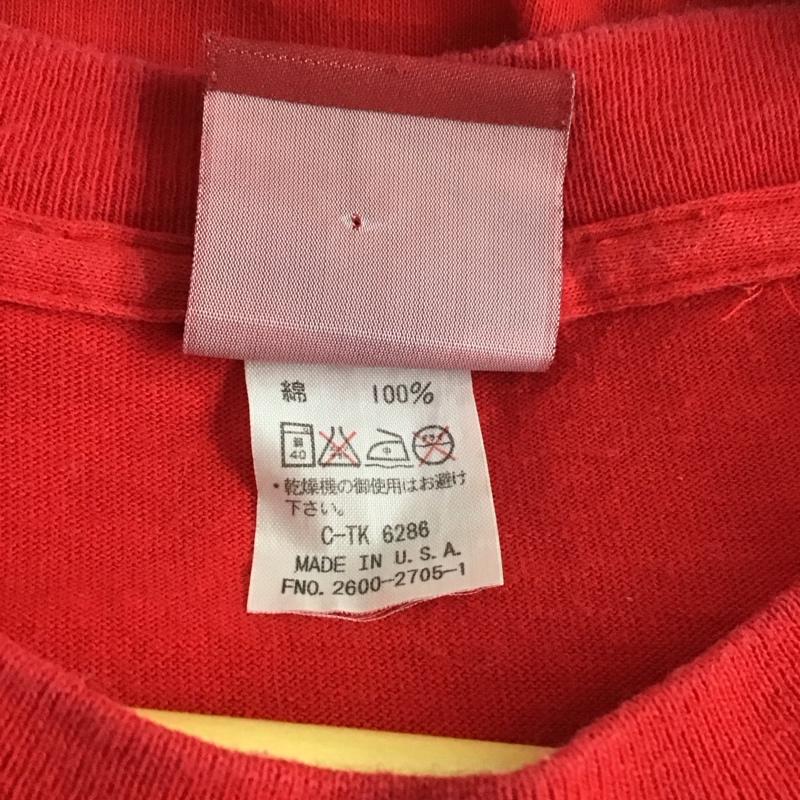 コンバース CONVERSE Tシャツ 半袖 半袖カットソー プリントTシャツ クルーネックカットソー L ロゴ、文字 赤 / レッド /  メンズ USED 古着 中古 10138221