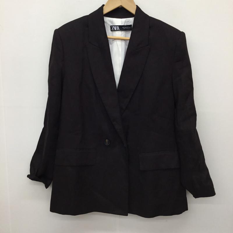 ザラ ZARA ジャケット、上着 ジャケット、ブレザー M 無地 茶 / ブラウン /  レディース USED 古着 中古 10138281