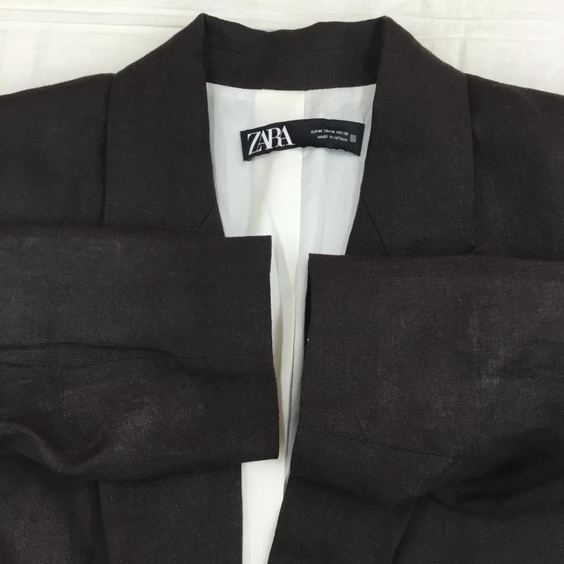 ザラ ZARA ジャケット、上着 ジャケット、ブレザー M 無地 茶 / ブラウン /  レディース USED 古着 中古 10138281