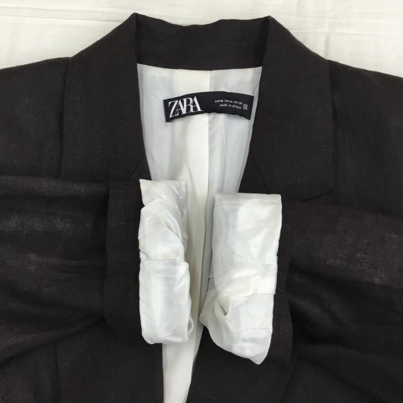 ザラ ZARA ジャケット、上着 ジャケット、ブレザー M 無地 茶 / ブラウン /  レディース USED 古着 中古 10138281