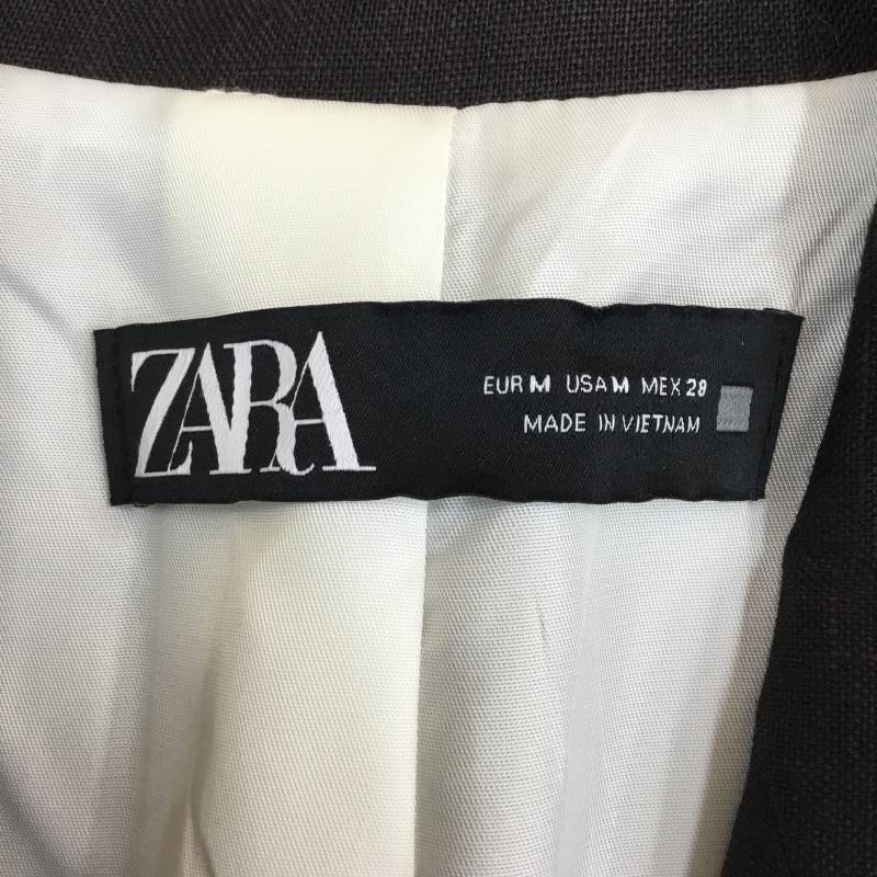 ザラ ZARA ジャケット、上着 ジャケット、ブレザー M 無地 茶 / ブラウン /  レディース USED 古着 中古 10138281