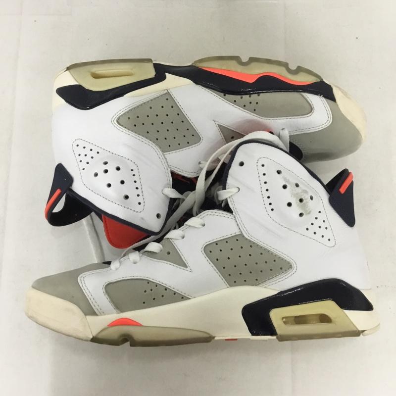 ナイキ NIKE スニーカー スニーカー 384664-104 AIR JORDAN 6 RETRO 27.5cm 27.5cm ロゴ、文字 白 / ホワイト / X 紺 / ネイビー / X 灰 / グレー / X 赤 / レッド /  メンズ USED 古着 中古 10138325