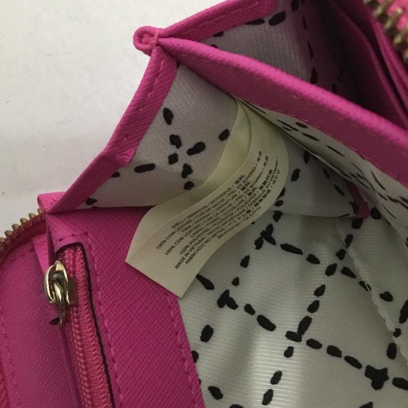 ケイトスペード Kate Spade 財布 長財布 WLRU1498 ネダ ニューベリーレーン ラウンドファスナー ロゴ、文字 桃 / ピンク /  レディース USED 古着 中古 10138342
