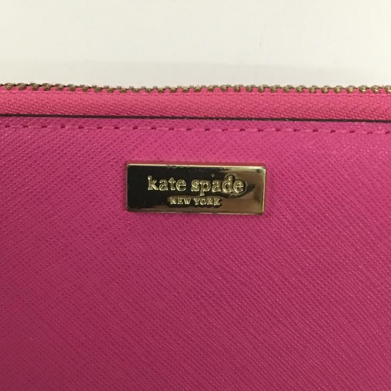 ケイトスペード Kate Spade 財布 長財布 WLRU1498 ネダ ニューベリーレーン ラウンドファスナー ロゴ、文字 桃 / ピンク /  レディース USED 古着 中古 10138342