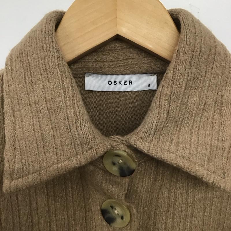 オスカー OSKER ワンピース ロングスカート 長袖ロングワンピース フレアスカート カラーシャツワンピース S 無地 茶 / ブラウン /  レディース USED 古着 中古 10138347
