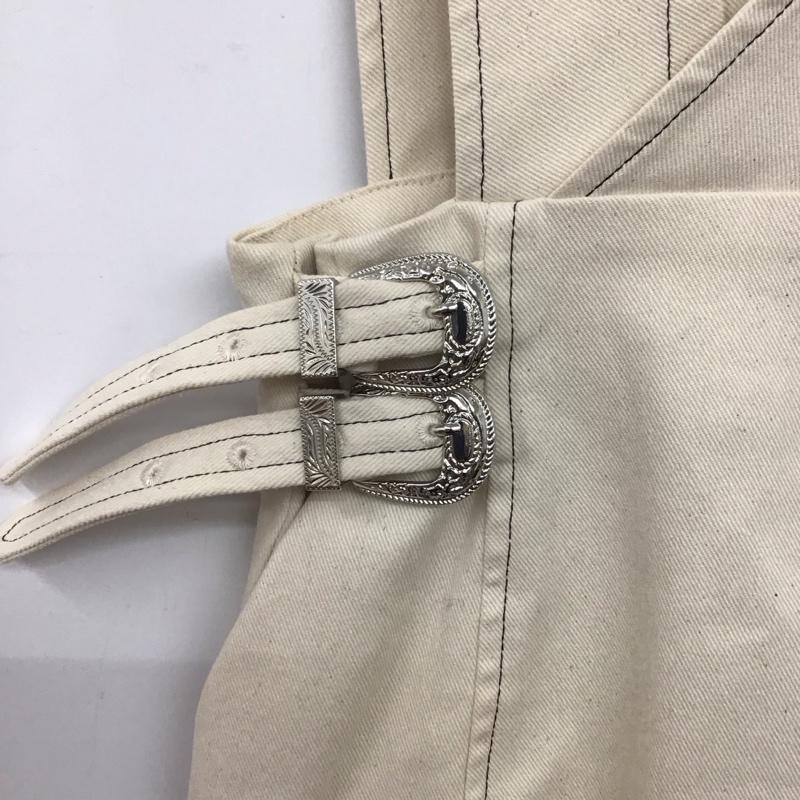 イネラ INella ワンピース ロングスカート ロングワンピース ノースリーブワンピース フレアスカート ウエストベルト 1 無地 アイボリー / アイボリー /  レディース USED 古着 中古 10138361