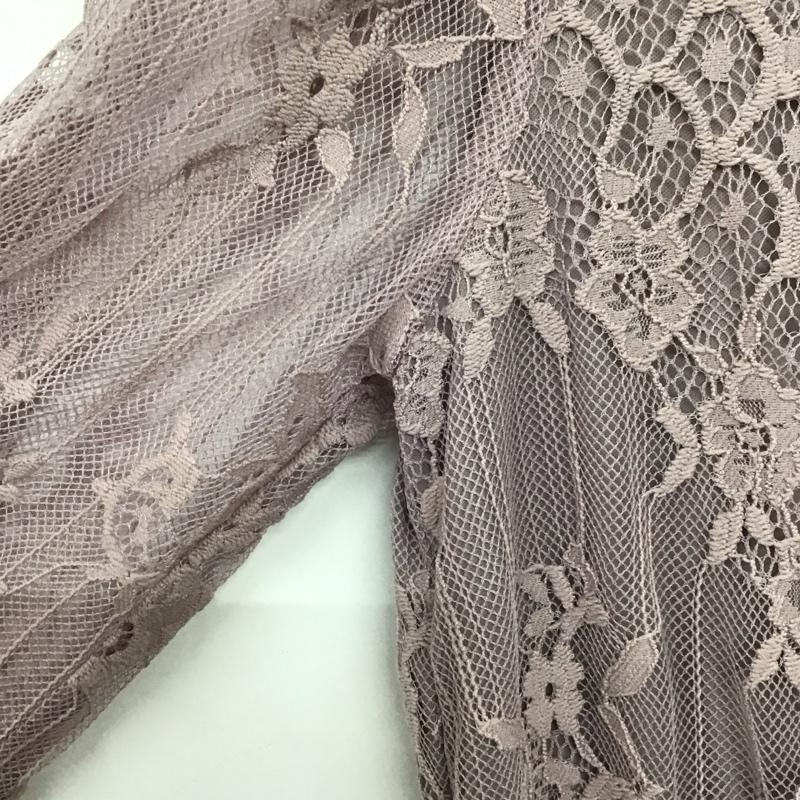 ロペピクニック ROPE  PICNIC ワンピース ロングスカート 長袖ロングワンピース フレアスカート レース 38 総柄 紫 / パープル /  レディース USED 古着 中古 10138393