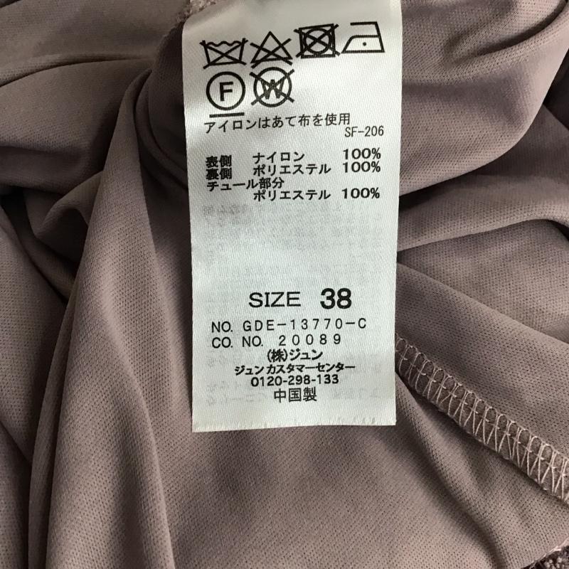 ロペピクニック ROPE  PICNIC ワンピース ロングスカート 長袖ロングワンピース フレアスカート レース 38 総柄 紫 / パープル /  レディース USED 古着 中古 10138393