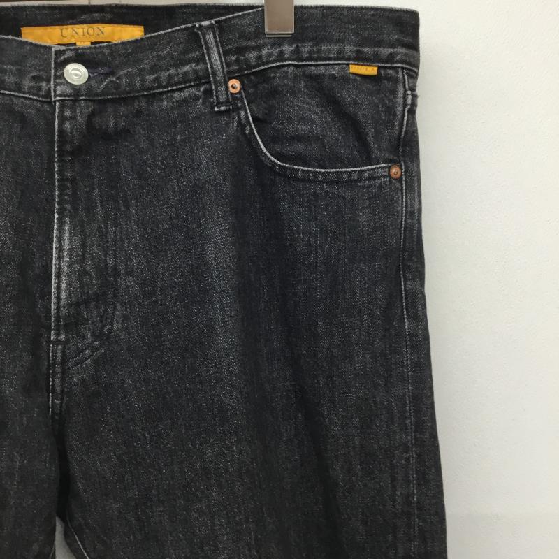 ユニオン UNION パンツ デニム、ジーンズ XL 無地 黒 / ブラック /  メンズ USED 古着 中古 10138455