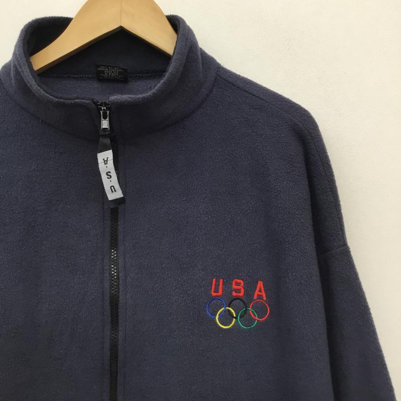 ユーズドクロージング used clothes ジャケット、上着 ジャケット、ブレザー USA オリンピック　フリースジャケット XXL 刺繍 紺 / ネイビー /  メンズ USED 古着 中古 10138468