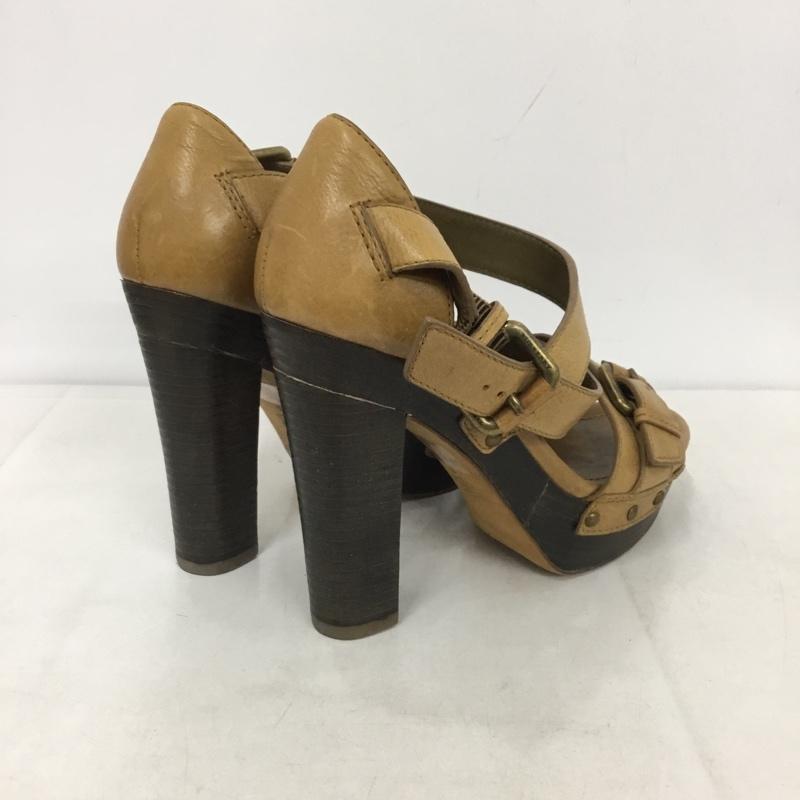 バーバリーブルーレーベル BURBERRY BLUE LABEL サンダル サンダル ストラップ ヒール ロゴ、文字 ベージュ / ベージュ /  レディース USED 古着 中古 10138482