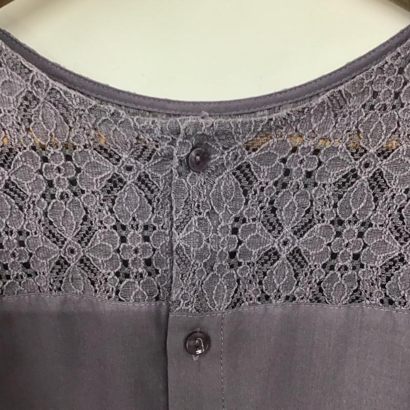 ロペピクニック ROPE  PICNIC シャツ、ブラウス 七分袖 GDH-12130-A 2WAY 刺繍レース 7分袖ブラウス 38 無地 紫 / パープル /  レディース USED 古着 中古 10138510