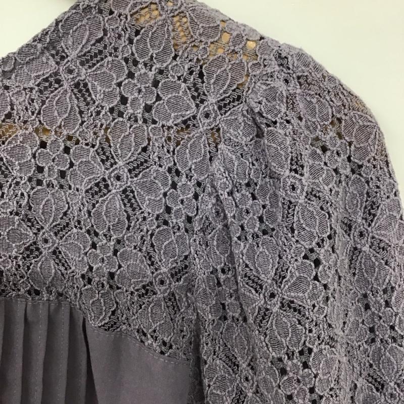 ロペピクニック ROPE  PICNIC シャツ、ブラウス 七分袖 GDH-12130-A 2WAY 刺繍レース 7分袖ブラウス 38 無地 紫 / パープル /  レディース USED 古着 中古 10138510