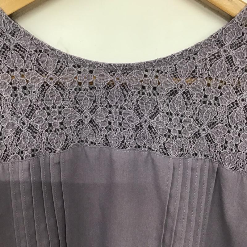 ロペピクニック ROPE  PICNIC シャツ、ブラウス 七分袖 GDH-12130-A 2WAY 刺繍レース 7分袖ブラウス 38 無地 紫 / パープル /  レディース USED 古着 中古 10138510