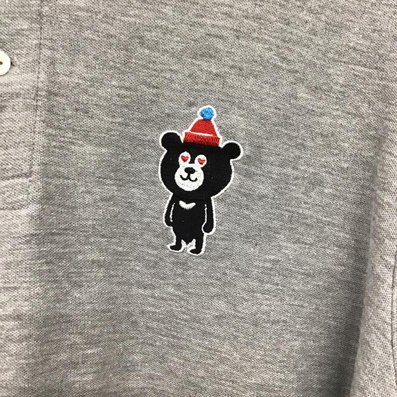 ビームス BEAMS ポロシャツ 半袖 半袖ポロシャツ カラーシャツ 半袖カットソー L ロゴ、文字 灰 / グレー /  メンズ USED 古着 中古 10138571