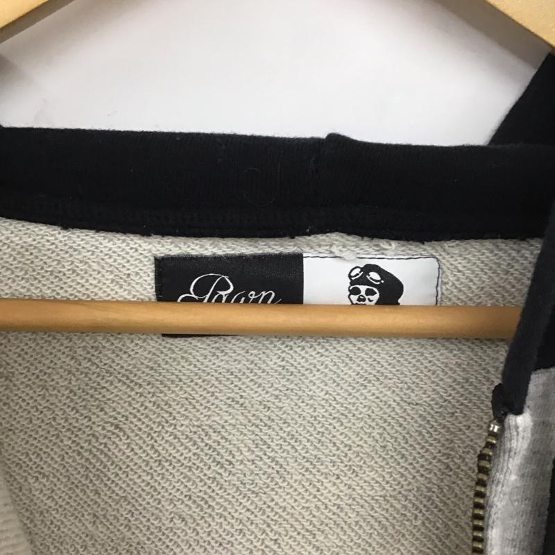 パウン PAWN パーカー 長袖 長袖パーカー ジップアップパーカー スウェット M プリント 灰 / グレー /  メンズ USED 古着 中古 10138593