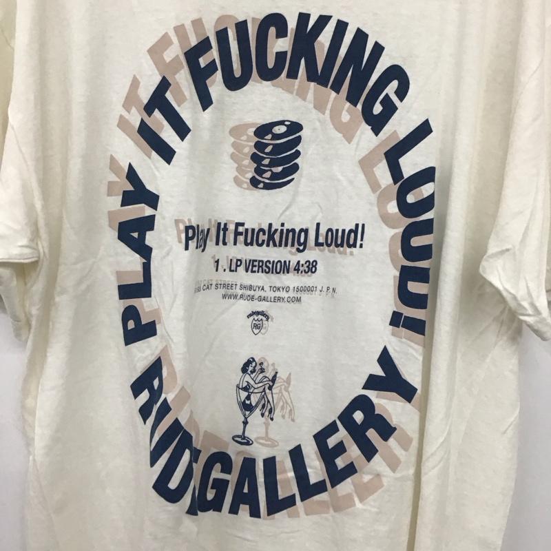 ルードギャラリー RUDE GALLERY Tシャツ 半袖 半袖カットソー プリントTシャツ クルーネックカットソー 3 プリント 白 / ホワイト /  メンズ USED 古着 中古 10138609