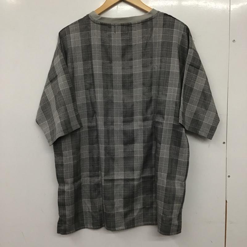 ナイトビート NIGHTBEAT Tシャツ 半袖 半袖カットソー プリントTシャツ クルーネックカットソー L チェック 灰 / グレー /  メンズ USED 古着 中古 10138616