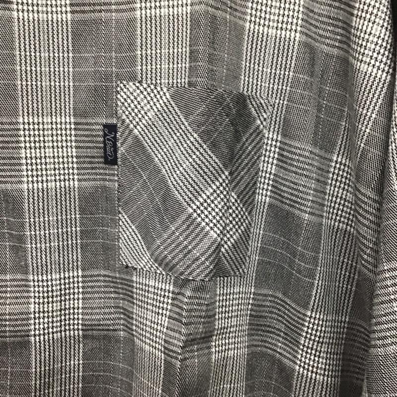 ナイトビート NIGHTBEAT Tシャツ 半袖 半袖カットソー プリントTシャツ クルーネックカットソー L チェック 灰 / グレー /  メンズ USED 古着 中古 10138616