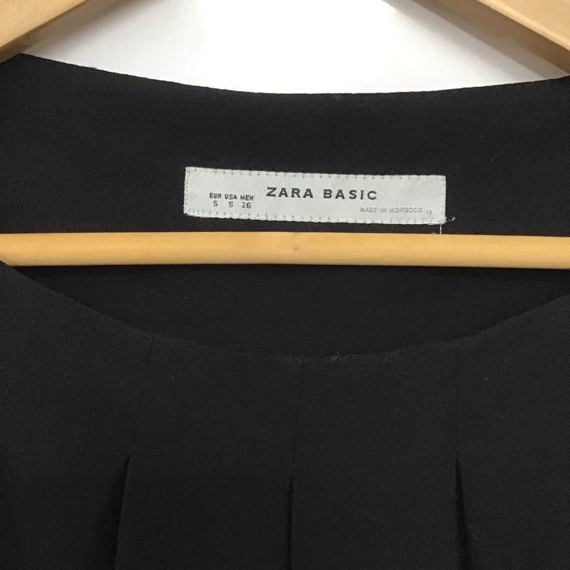 ザラ ZARA ワンピース ひざ丈スカート 2035 350 800 ノースリーブ ひざ下丈 S 無地 黒 / ブラック /  レディース USED 古着 中古 10138638