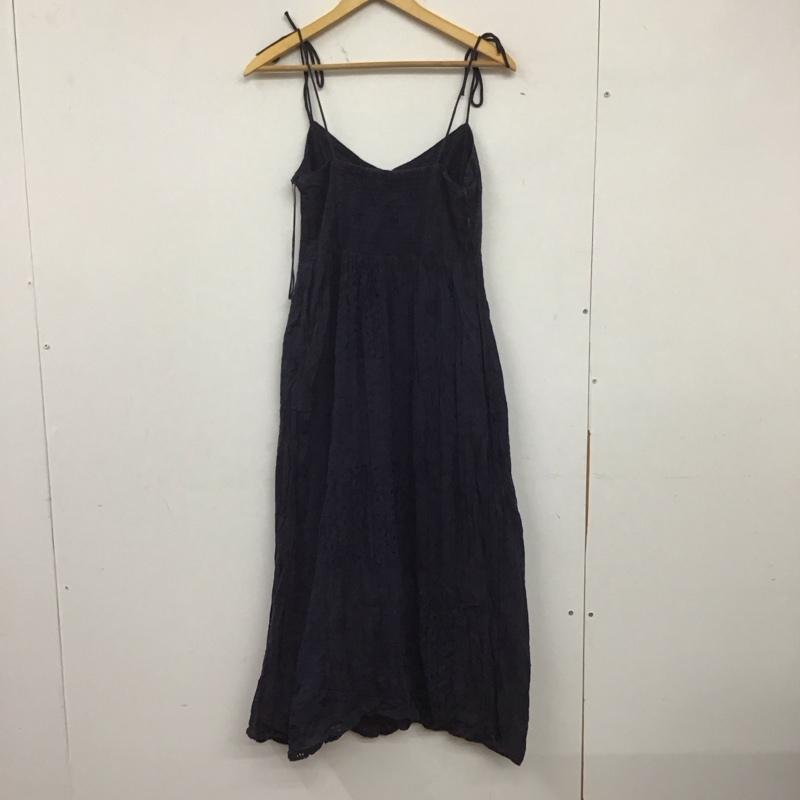 ザラ ZARA ワンピース ロングスカート 6895 245 400 キャミワンピース エンブロイダリーワンピース M 刺繍 紺 / ネイビー /  レディース USED 古着 中古 10138645