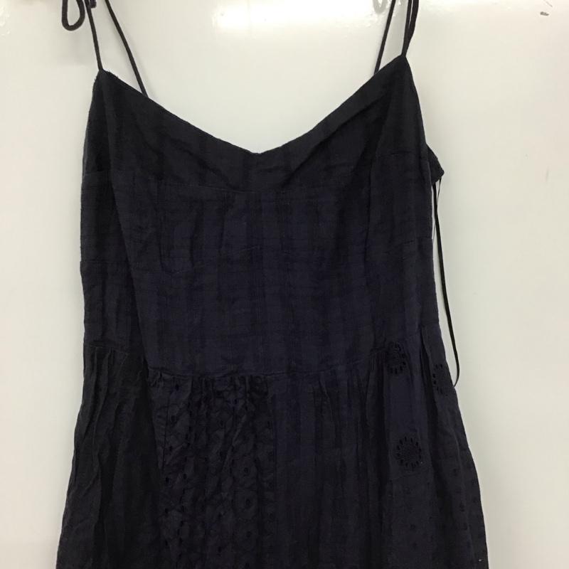 ザラ ZARA ワンピース ロングスカート 6895 245 400 キャミワンピース エンブロイダリーワンピース M 刺繍 紺 / ネイビー /  レディース USED 古着 中古 10138645