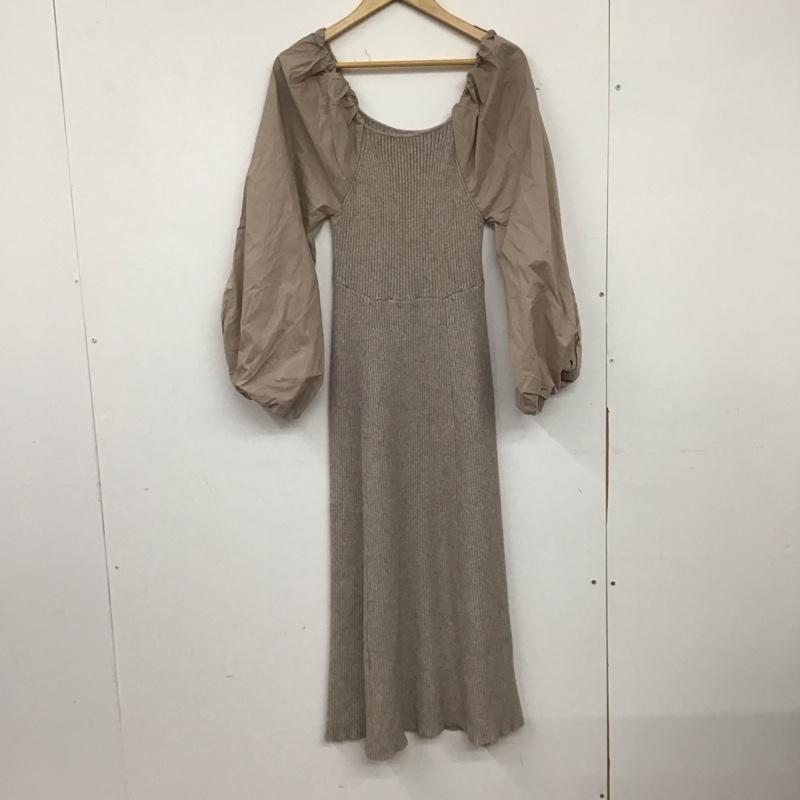 アルシーヴ archives ワンピース ロングスカート PM-20-169 バルーン袖ニットワンピース M 無地 紫 / パープル /  レディース USED 古着 中古 10138653