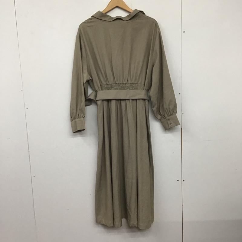 アルシーヴ archives ワンピース ロングスカート 90859 スキッパーワンピース シャツワンピース ベルト付き 無地 茶 / ブラウン /  レディース USED 古着 中古 10138663